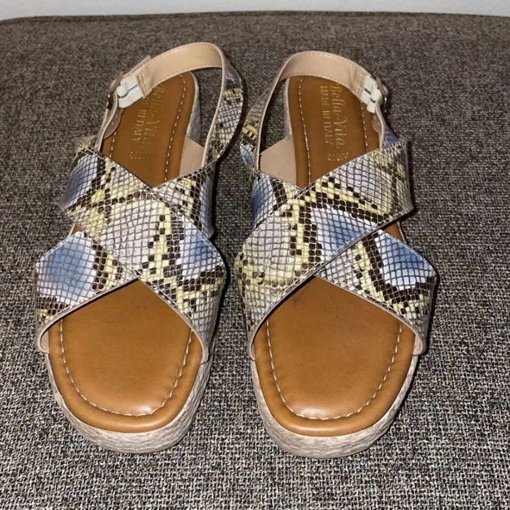 Bella-Vita Mar-Italy Flat Slingback Sandals Sz 9.5W